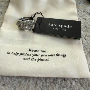 kate spade Silver Crystal Pave Knot Ring